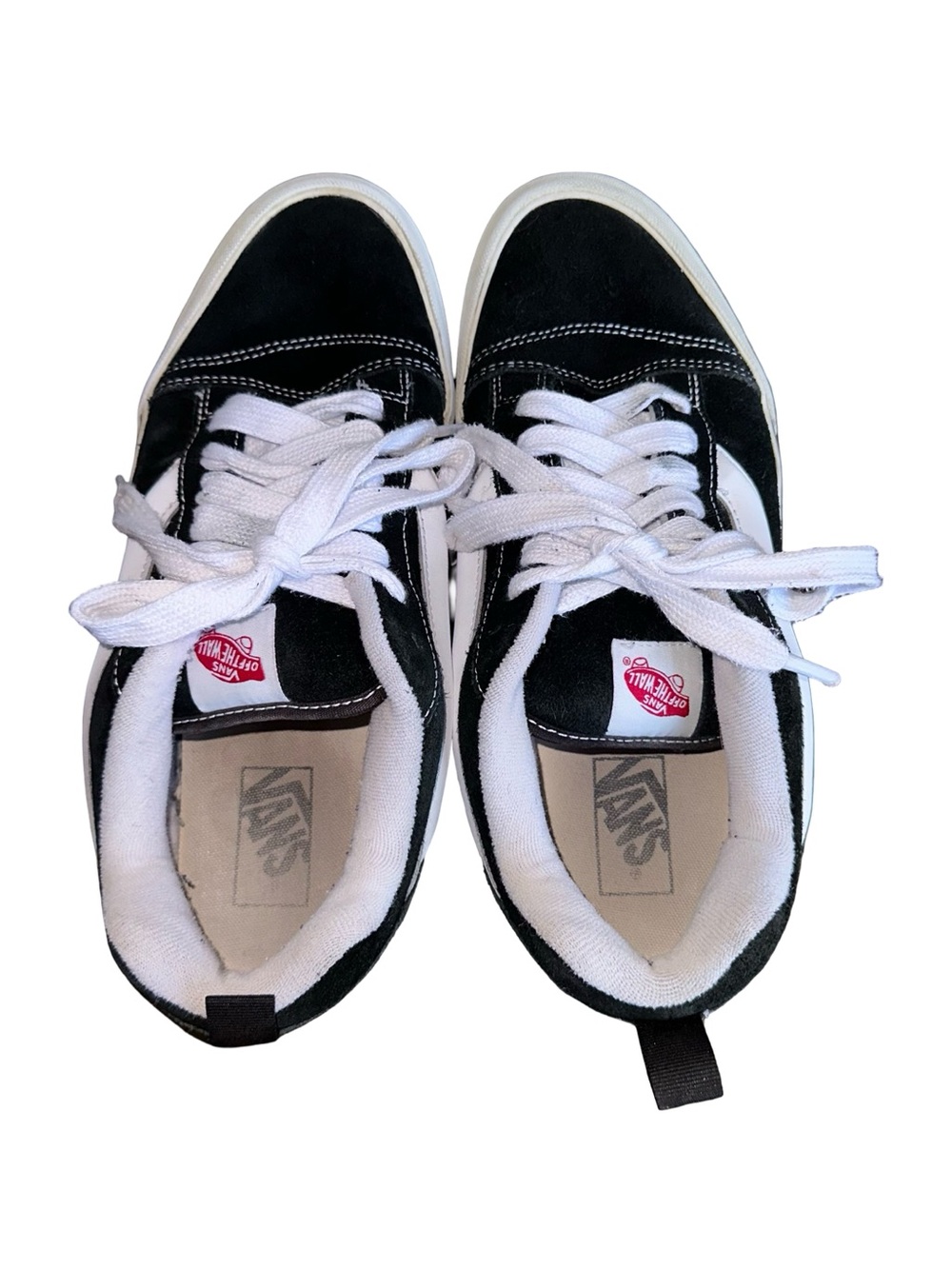 Vans Knu Skool Platform Sneakers Black White Men’s 10.5 Women’s 12 - Picture 5 of 8